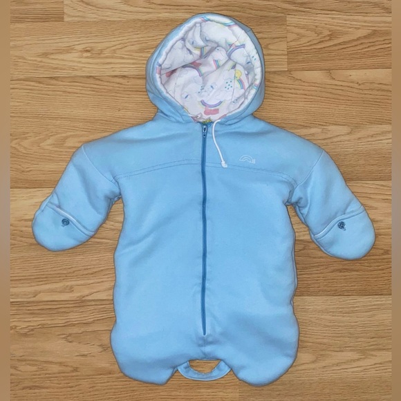 Fall/spring COLIMAÇON 3-6 months baby pouch with matching mittens/beanie - Picture 3 of 12